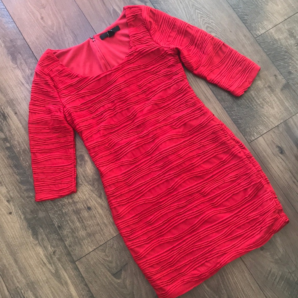 RED FITTED DRESS